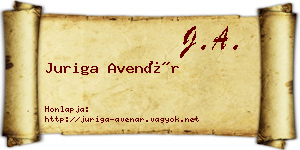 Juriga Avenár névjegykártya